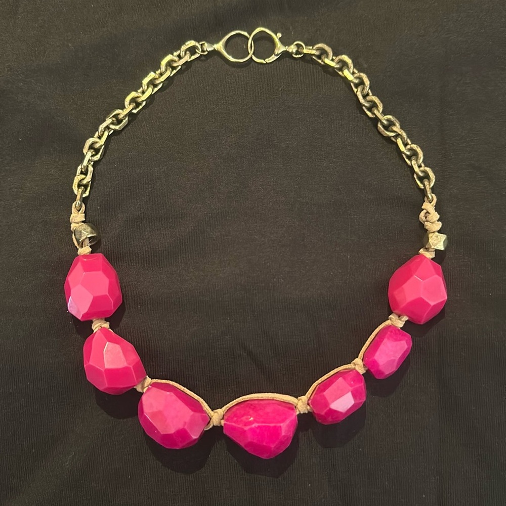 Fossil Pink Beaded Necklace